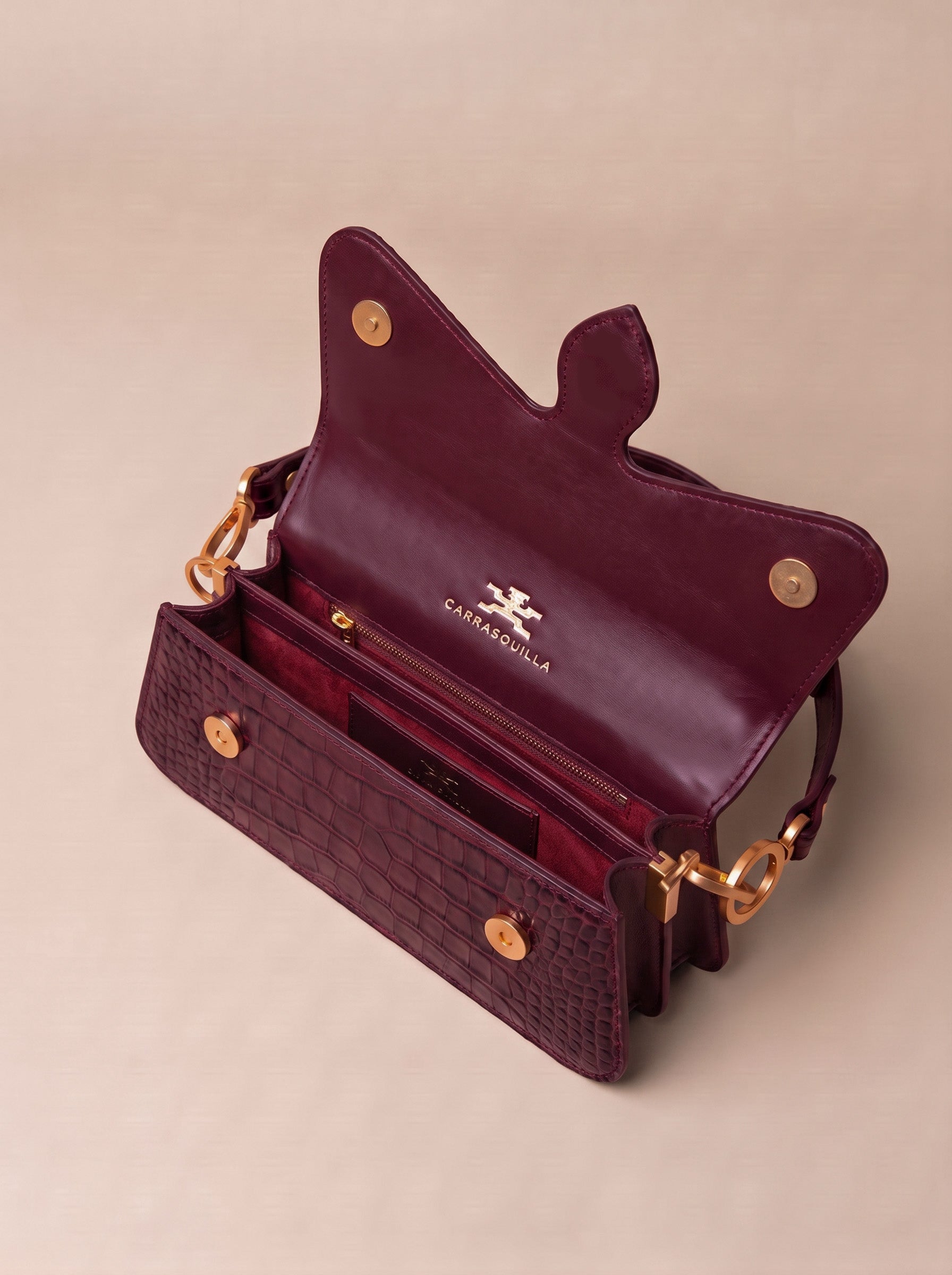 Carrasquilla Baguette – Leather Shoulder Bag – Vino