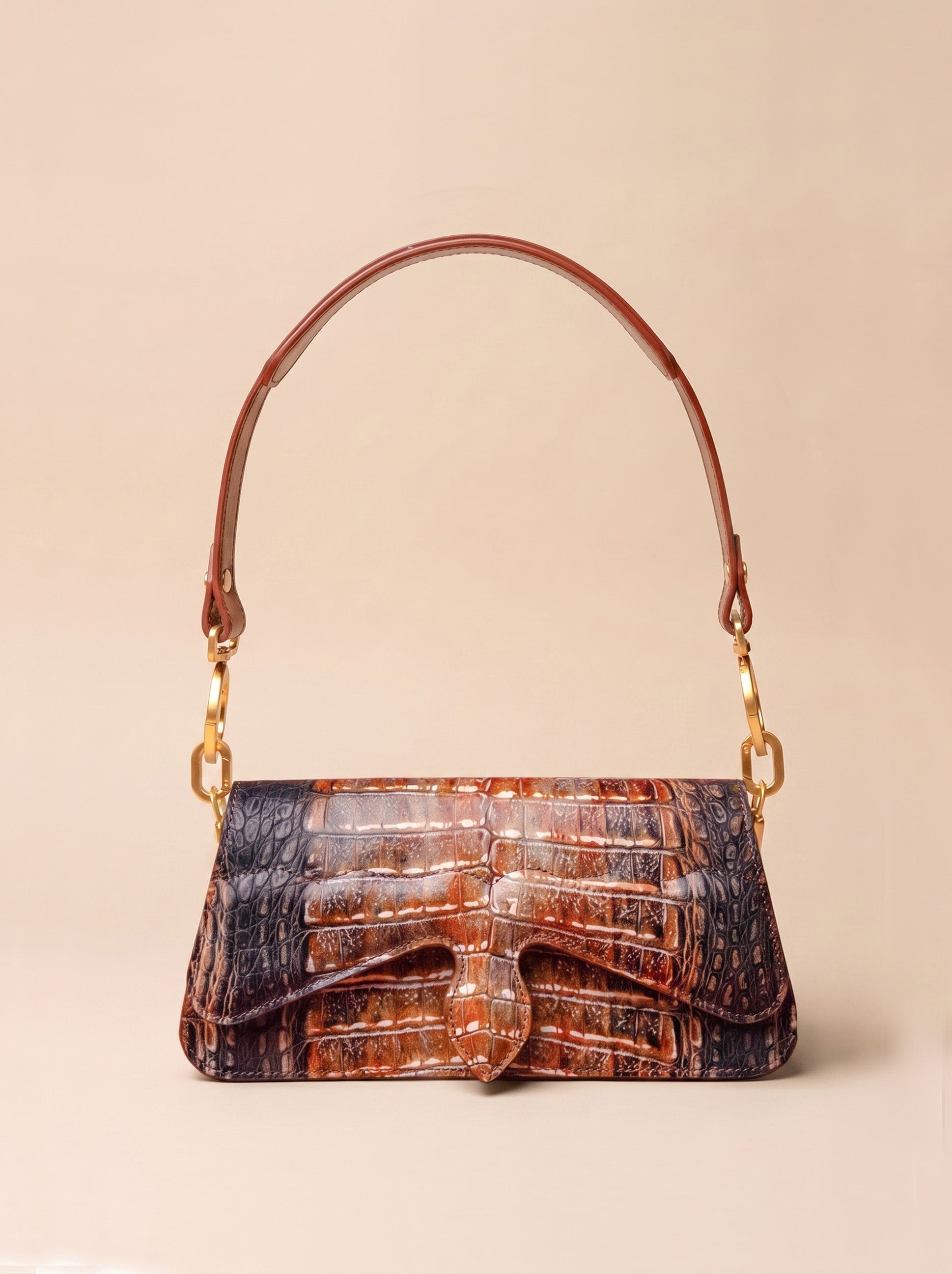 Carrasquilla Baguette – Leather Shoulder Bag – Caramelo