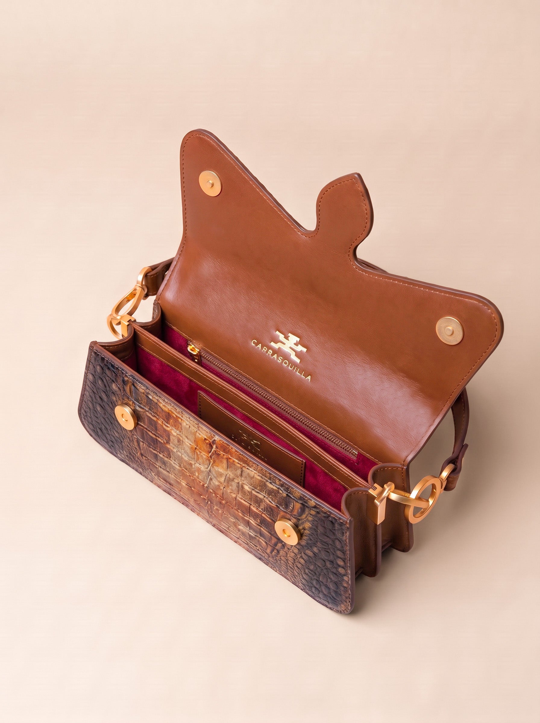 Carrasquilla Baguette – Leather Shoulder Bag – Caramelo