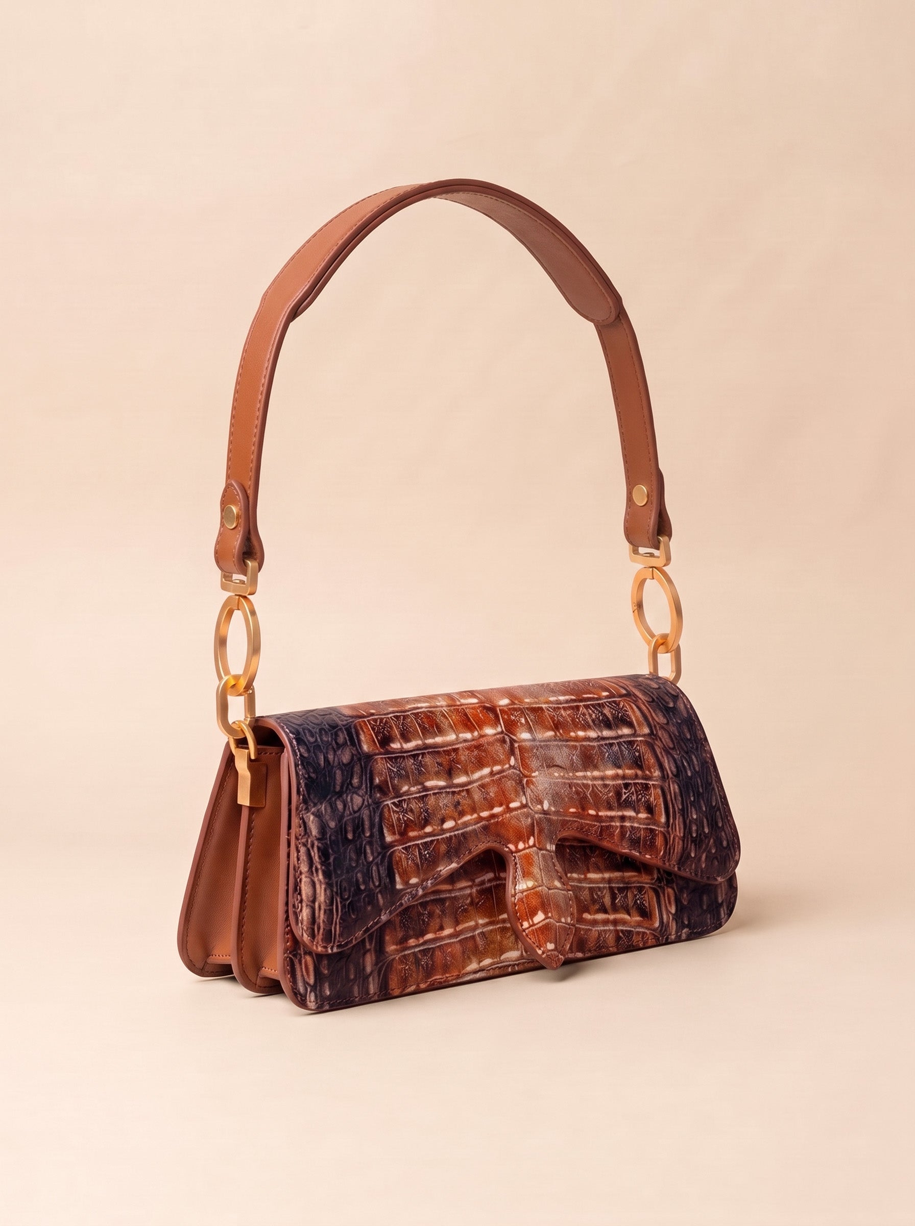 Carrasquilla Baguette – Leather Shoulder Bag – Caramelo