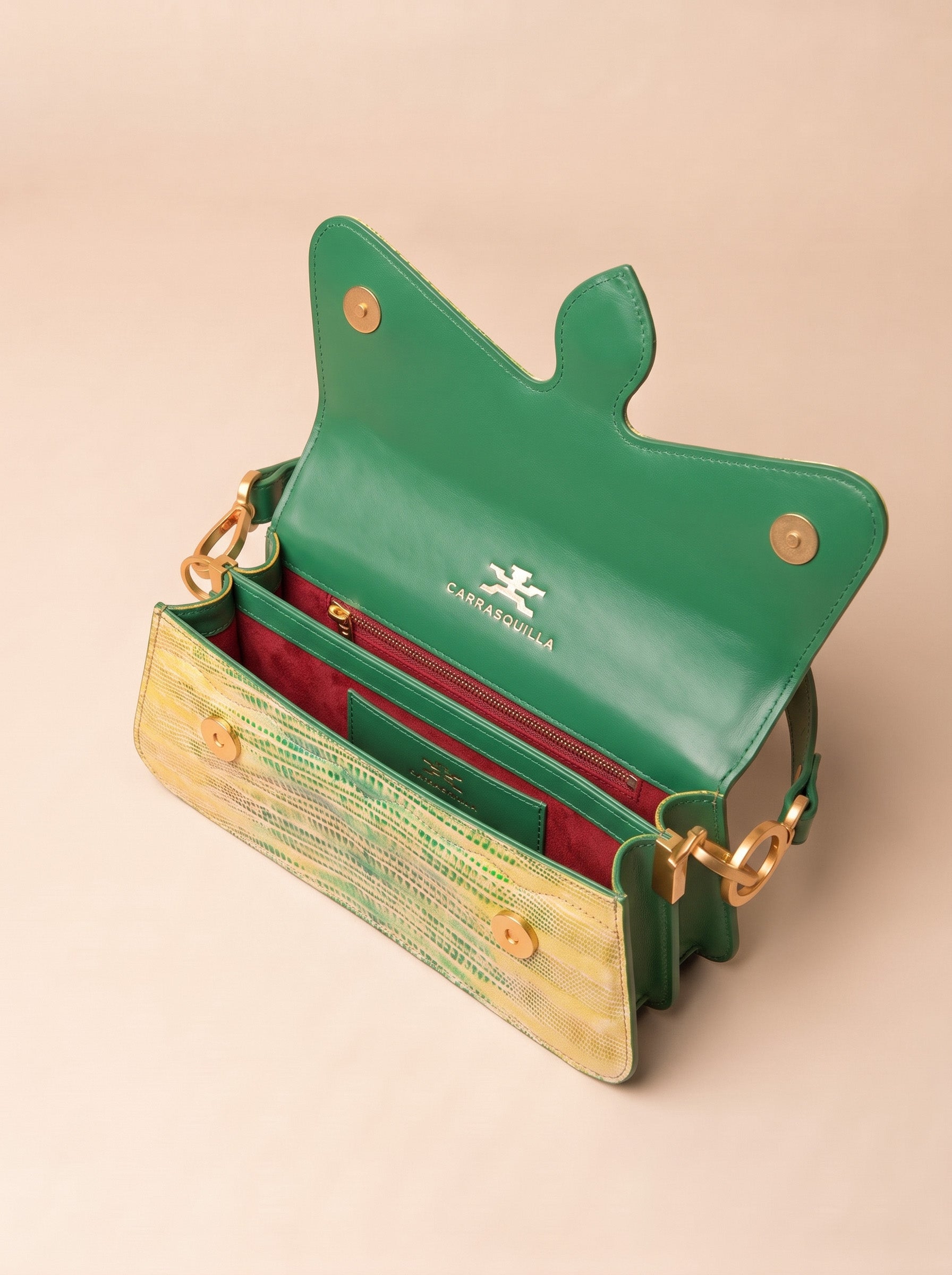 Carrasquilla Baguette – Leather Shoulder Bag – Esmeralda