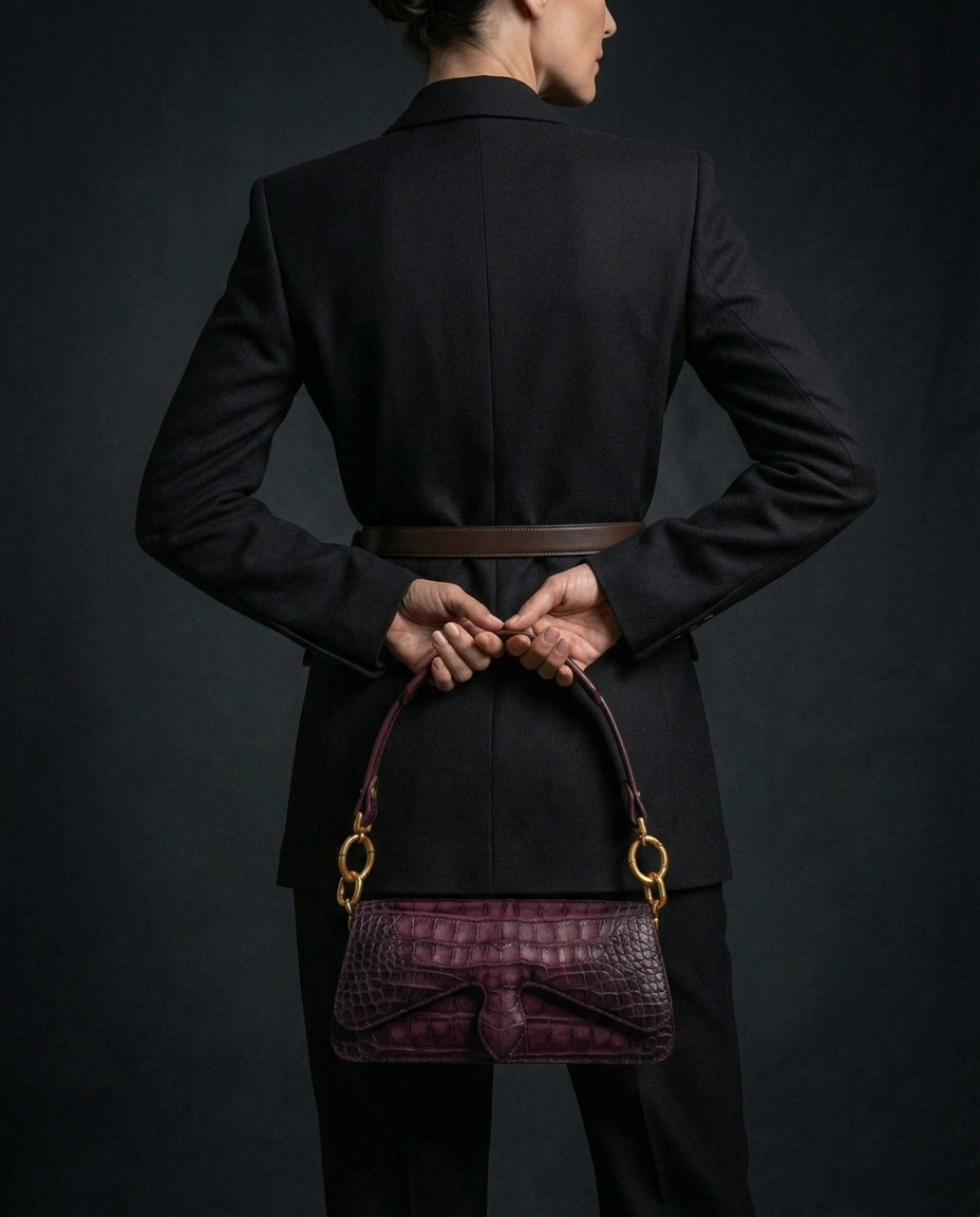 Carrasquilla Baguette – Leather Shoulder Bag – Vino