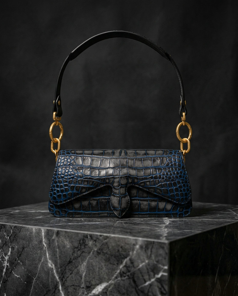 Carrasquilla Baguette – Leather Shoulder Bag – Medianoche