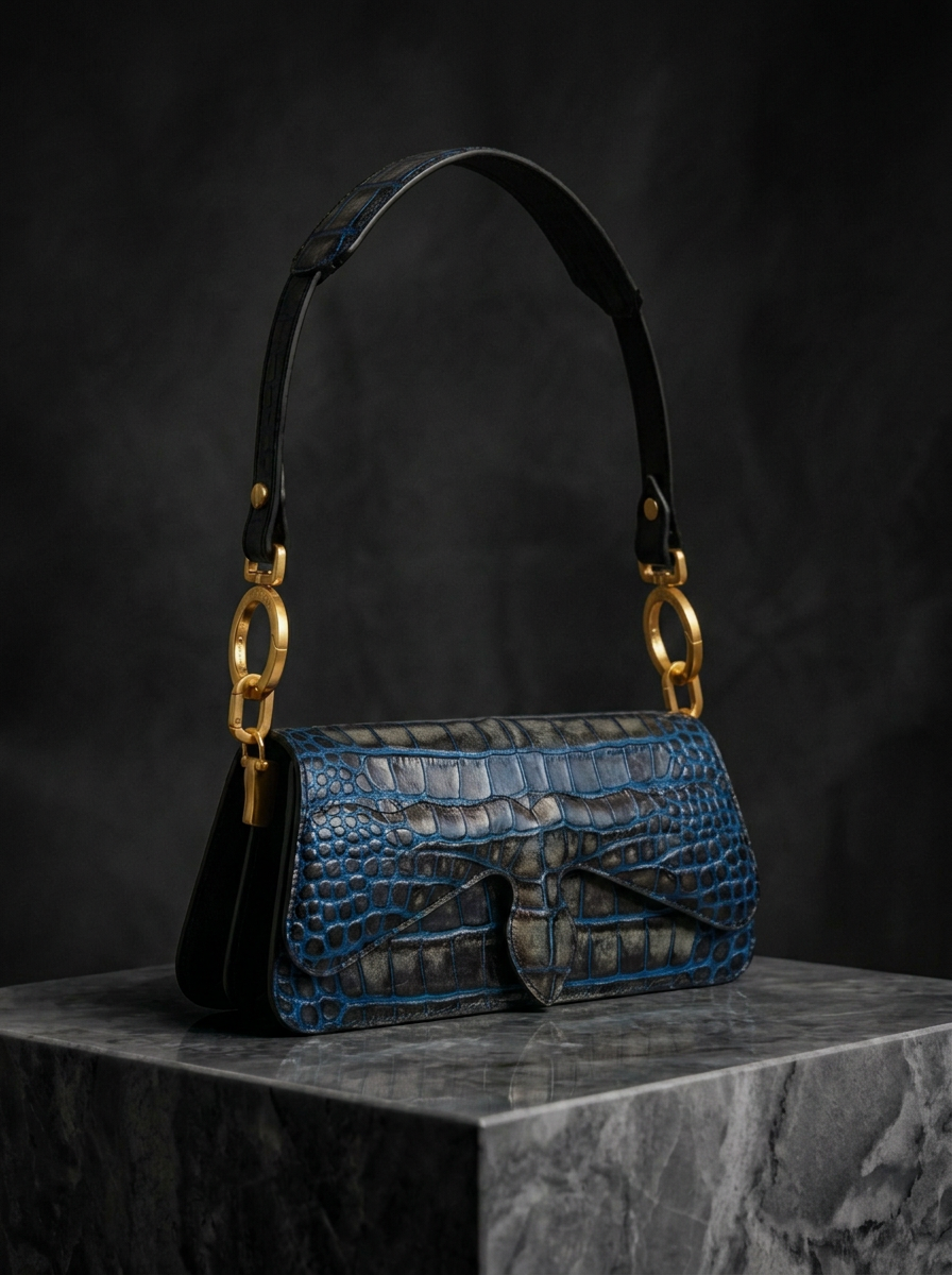 Carrasquilla Baguette – Leather Shoulder Bag – Medianoche