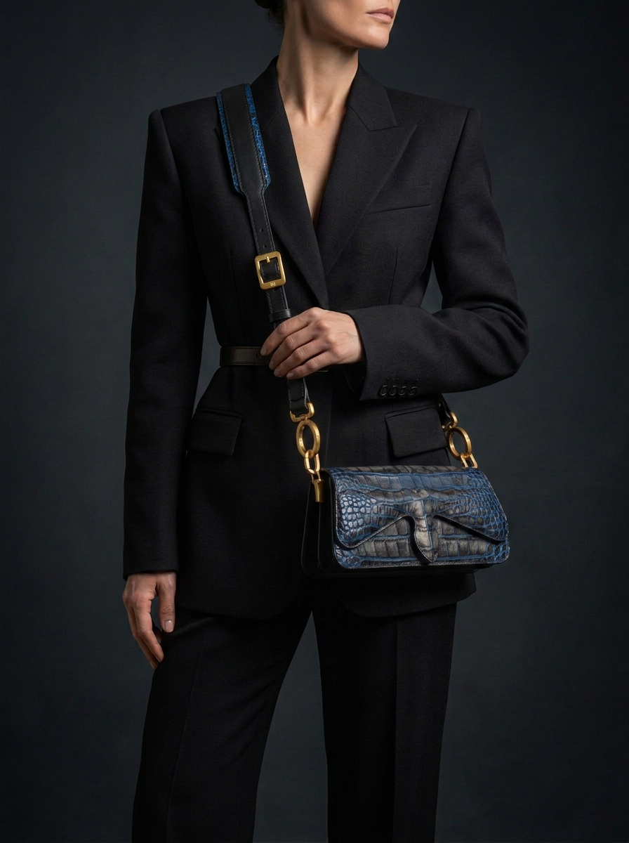 Carrasquilla Baguette – Leather Shoulder Bag – Medianoche
