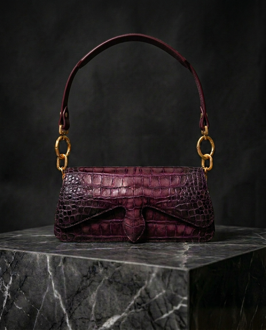 Carrasquilla Baguette – Leather Shoulder Bag – Vino