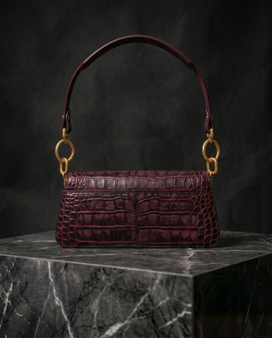 Carrasquilla Baguette – Leather Shoulder Bag – Vino