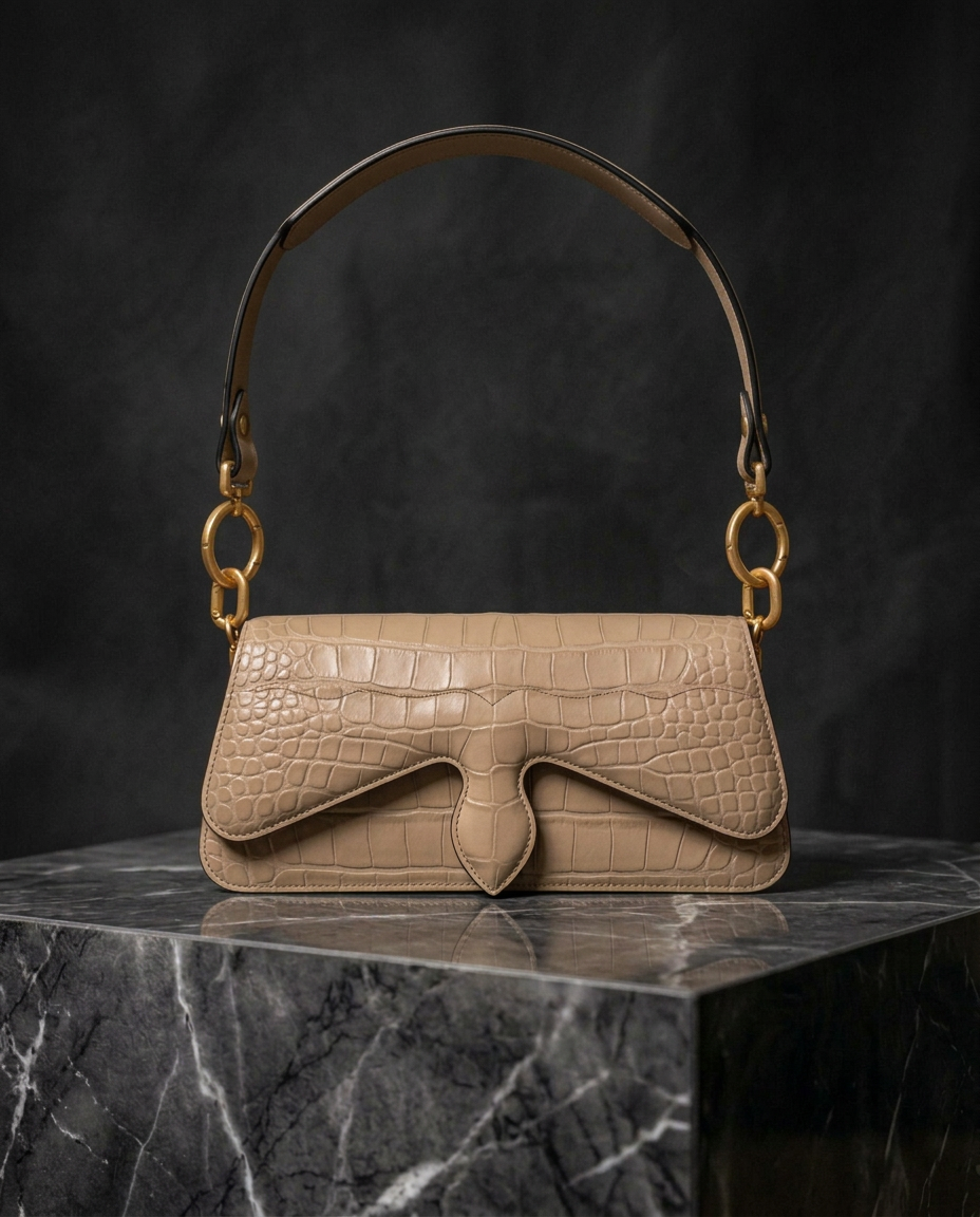 Carrasquilla Baguette – Leather Shoulder Bag – Arena