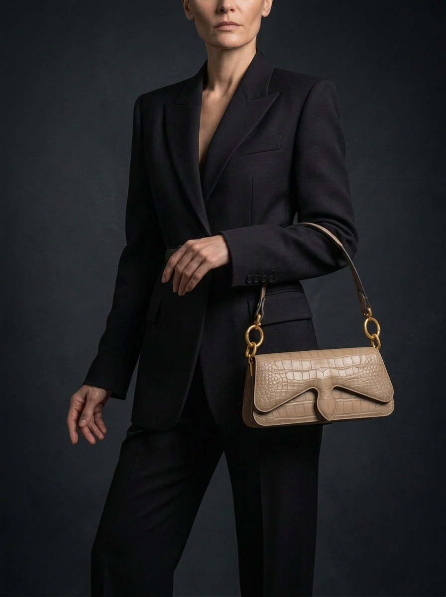 Carrasquilla Baguette – Leather Shoulder Bag – Arena