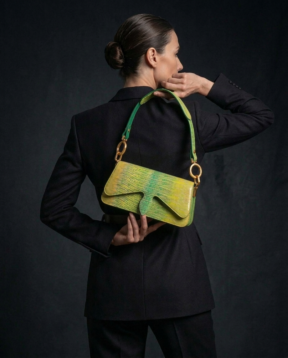 Carrasquilla Baguette – Leather Shoulder Bag – Esmeralda