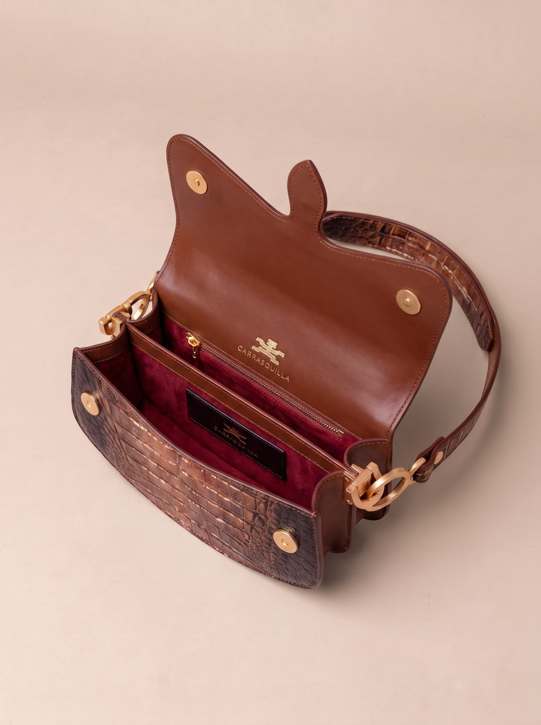 Carrasquilla Mini – Leather Shoulder Bag – Caramelo